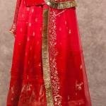 Red Banarsi Rajputi Suit | All Over Sequins & Aari Work | Jaipurio Designer Collection